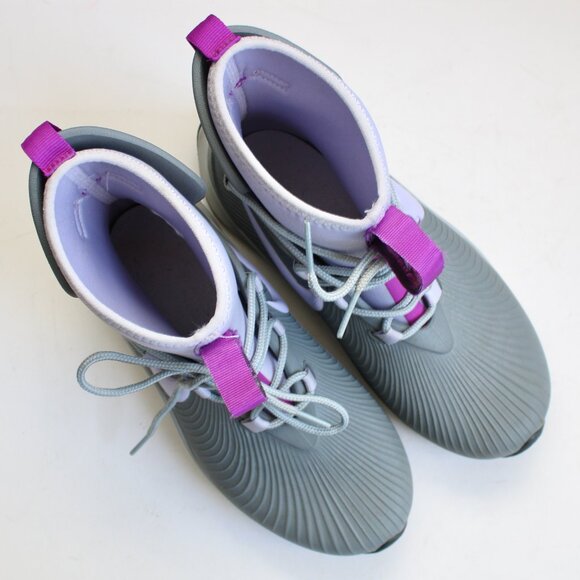 Nike Youth Gray Purple Binzie Waterproof Rain Boots Sneakers BQ5380-00 Size 4 Y - Picture 4 of 9